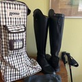 Selling: Black Tall Boots, 9.5 med , Xtra Wide Calf + Bag, Socks