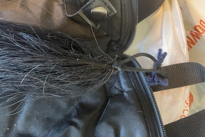 Back horse tail with brown highlights 