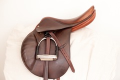 Selling: Bruno Delgrange Saddle  with New Seat & Billets Great 17"