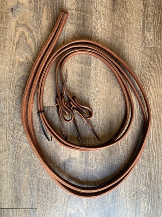 Hot oil 8’ Leather weighted Reins